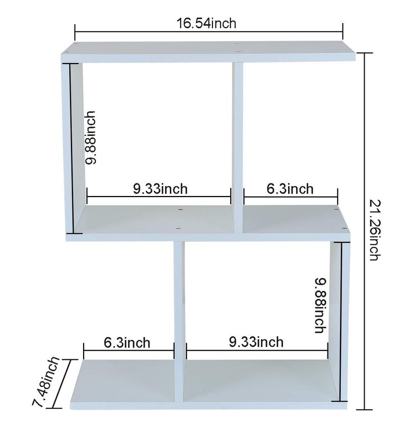 PAG Desktop Shelf Freestanding Wooden Small Bookshelf Desk Supplies Organizers and Accessories Storage Display Rack Office Dorm Decor for Women, White - Image 3
